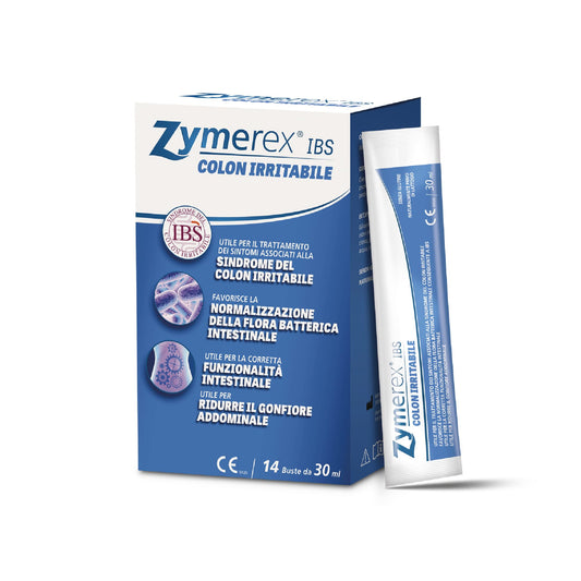 Zymerex IBS Colon Irritabile | 14 buste | Regolarizza le funzioni intestinali | Ripristina la normale flora intestinale | Simeticone e gomma di guar | Senza glutine e lattosio