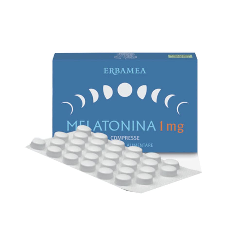 Erbamea Integratore Alimentare Melatonina, Compresse 1mg, 90 Compresse, color Standard, 90 unità, 1