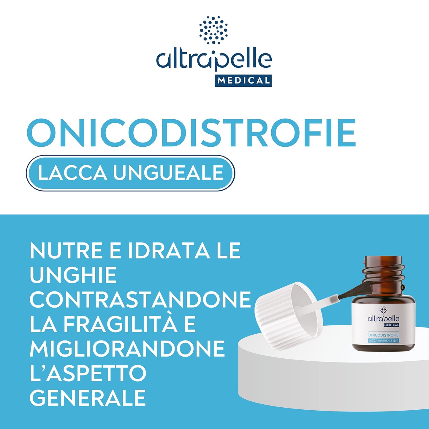 Altrapelle - Onicodistrofie Lacca Ungueale 4 in 1-7 ml - protegge - nutre idrata e rinforza le unghie con Acido Ialuronico - Made in Italy