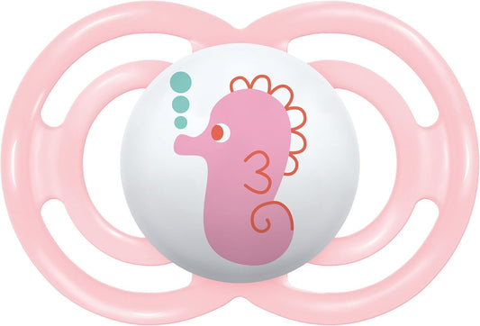 MAM Perfect Ciuccio misura 6+ mesi, Tettarella in Silicone SkinSoft, Bio-circolare, con Custodia Porta Succhietto, Fucsia