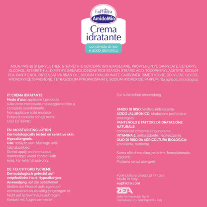 Euphidra - AmidoMio Crema Idratante con Amido di Riso e Acido Ialuronico