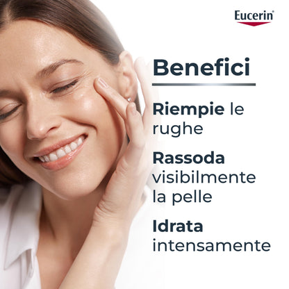 Eucerin Hyaluron-Filler Crema Giorno SPF 15 Pelli Secche 50 ml, Crema viso antirughe e idratante, Formula con SPF 15 e Acido Ialuronico per una pelle ringiovanita, Adatta per pelle secca