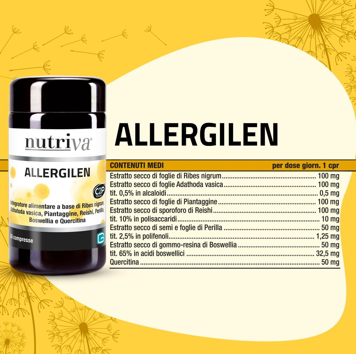 NUTRIVA Allergilen Allergie da Polline, Aloe Vera, Propoli, Eucalipto e Ribes