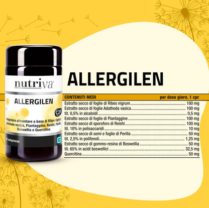 NUTRIVA Allergilen Allergie da Polline, Aloe Vera, Propoli, Eucalipto e Ribes