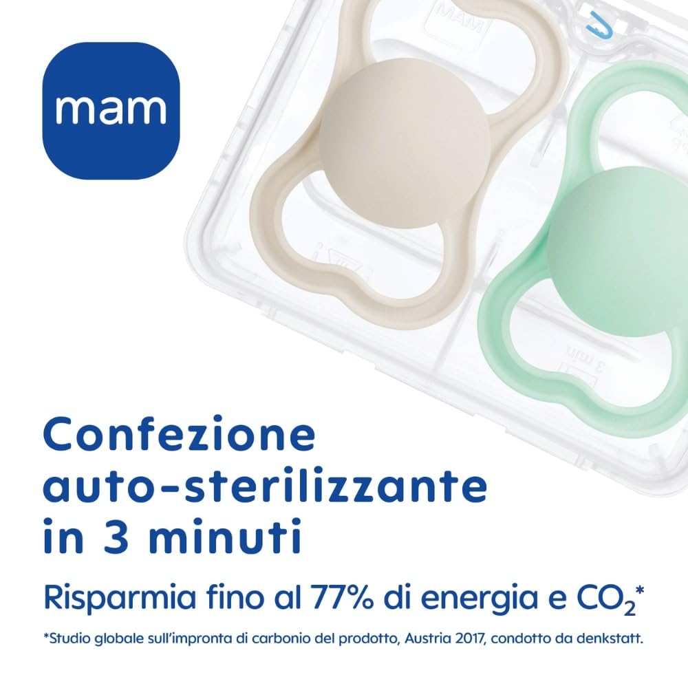 MAM Perfect Ciuccio misura 6+ mesi, Tettarella in Silicone SkinSoft, Bio-circolare, con Custodia Porta Succhietto, Fucsia