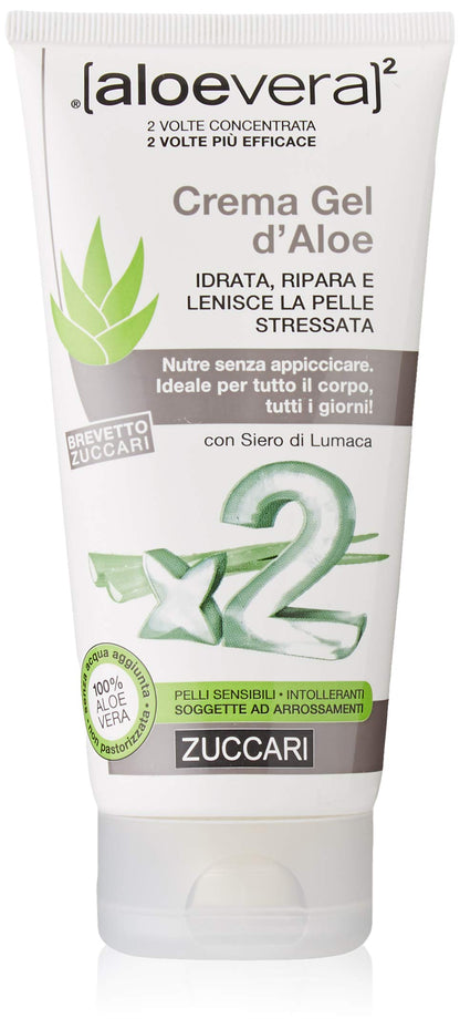 ZUCCARI Aloevera 2 Crema Gel Aloe, Aloe Vera, 150 Millilitri