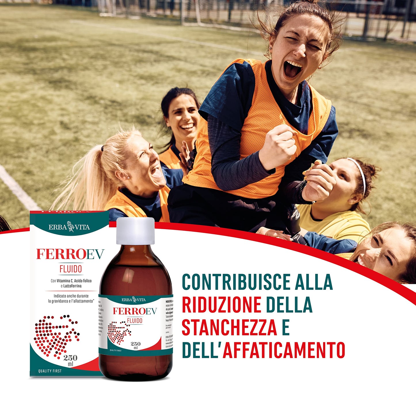 ERBA VITA Ferro EV Fluido integratore alimentare che contribuisce alla riduzione di stanchezza e affaticamento - 250 ml