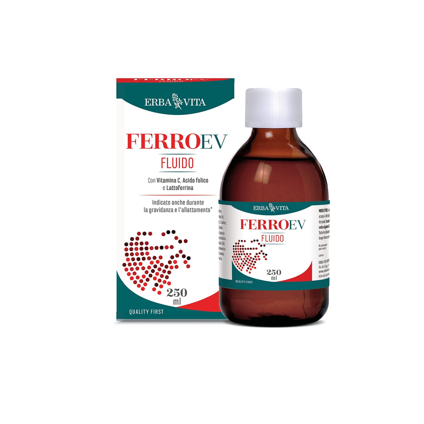 ERBA VITA Ferro EV Fluido integratore alimentare che contribuisce alla riduzione di stanchezza e affaticamento - 250 ml