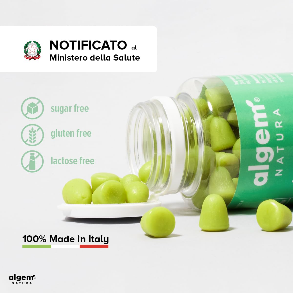 Lattoferrina 200 mg/Dose con Quercetina, FOS e Zinco Gommose Algem Natura® LACTO DEFENCE Integratore Difese Immunitarie Bambini, Sistema Immunitario Adulti, Antiossidante Naturale, Immuno