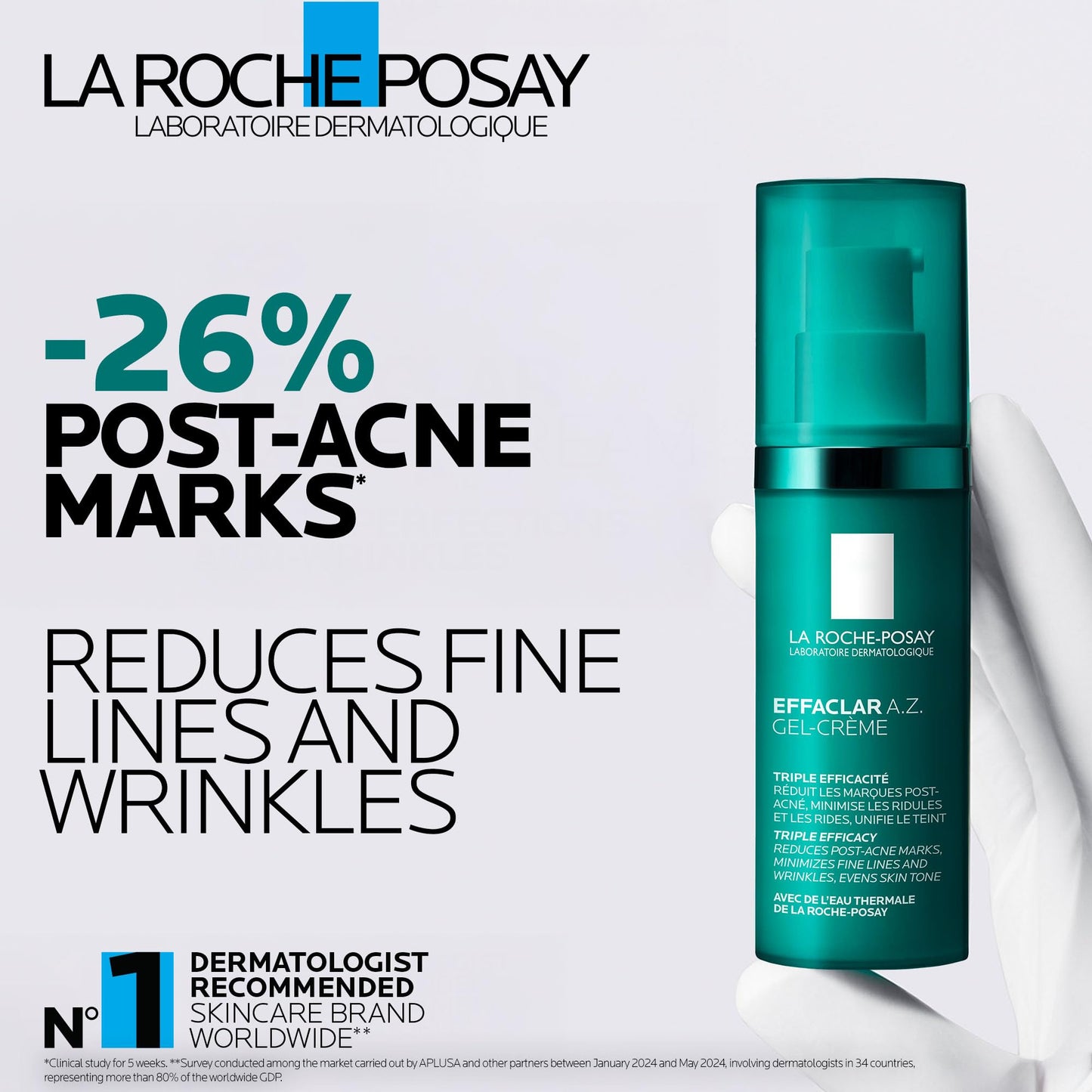 La Roche-Posay Effaclar A.Z. Gel-Cream, Trattamento Anti-Imperfezioni e Anti-Invecchiamento, Purifica la Pelle, Corregge le Macchie Pigmentarie, Arricchito con Acido Azelaico e Acido Ialuronico, 40 ml
